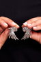 Heliophilia Silver Pendientes de Metal Plataza de 2 pulgadas con Cierre de Gancho